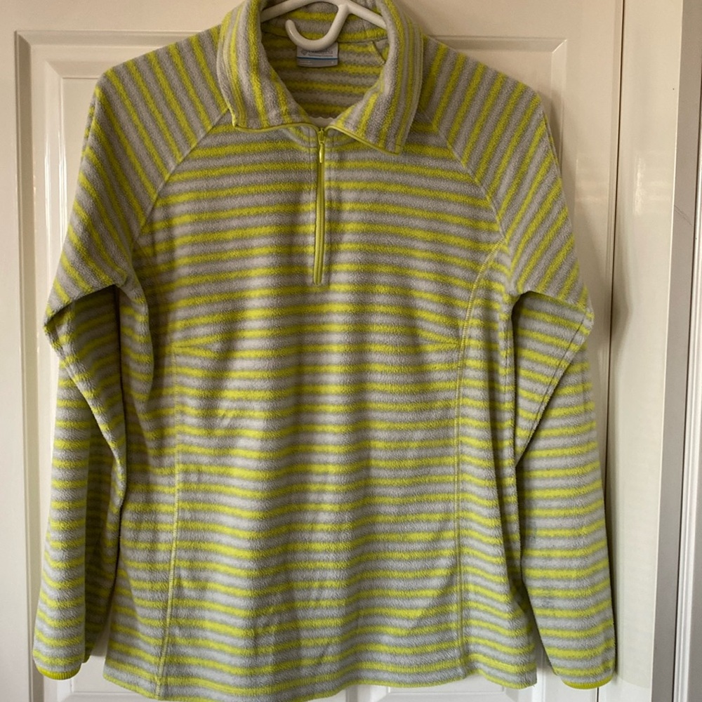 Columbia Sportswear 1/4 zip pullover, women’s yellow and grey